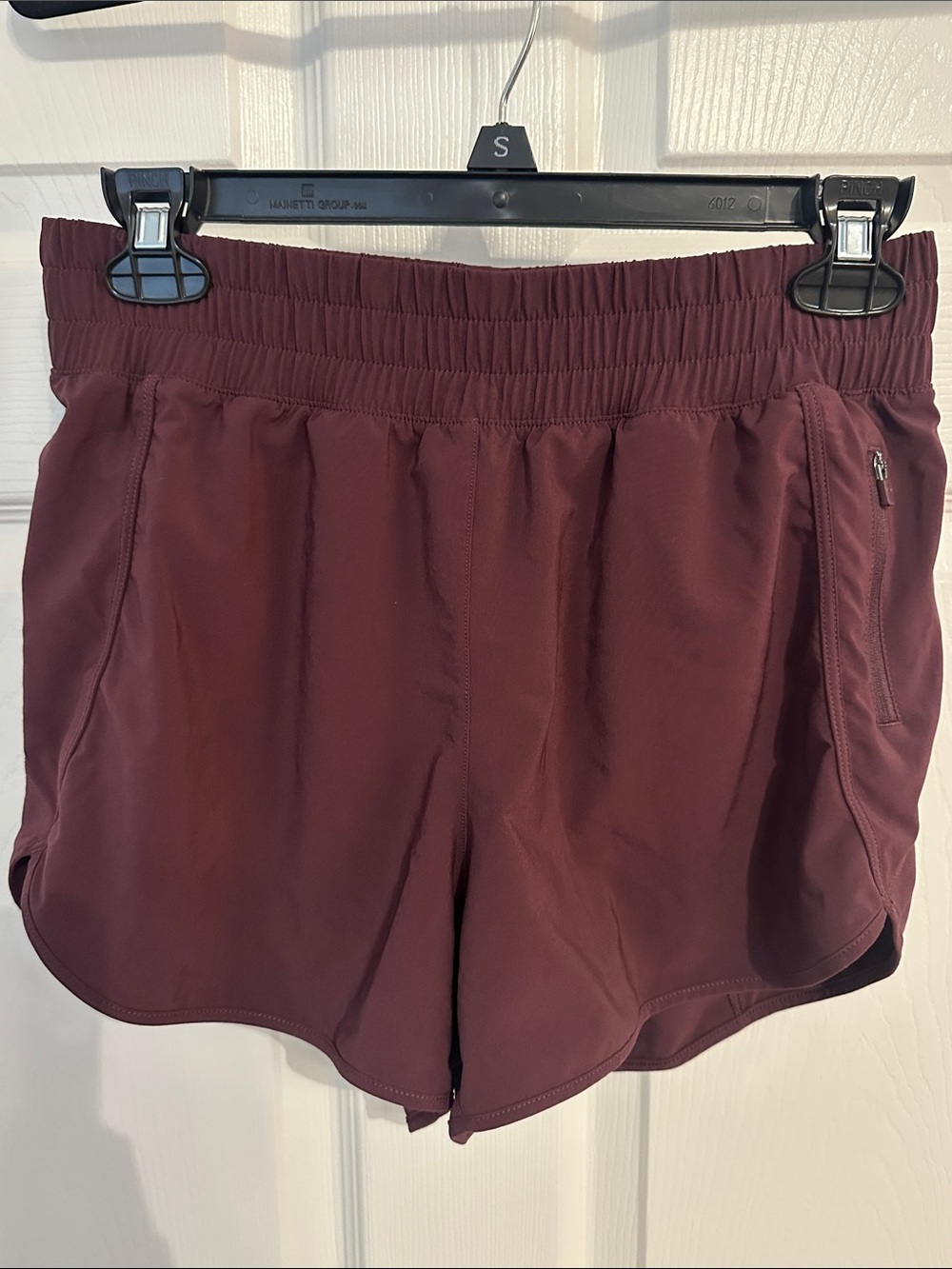 CRZ YOGA Maroon Athletic Shorts with Side Zip